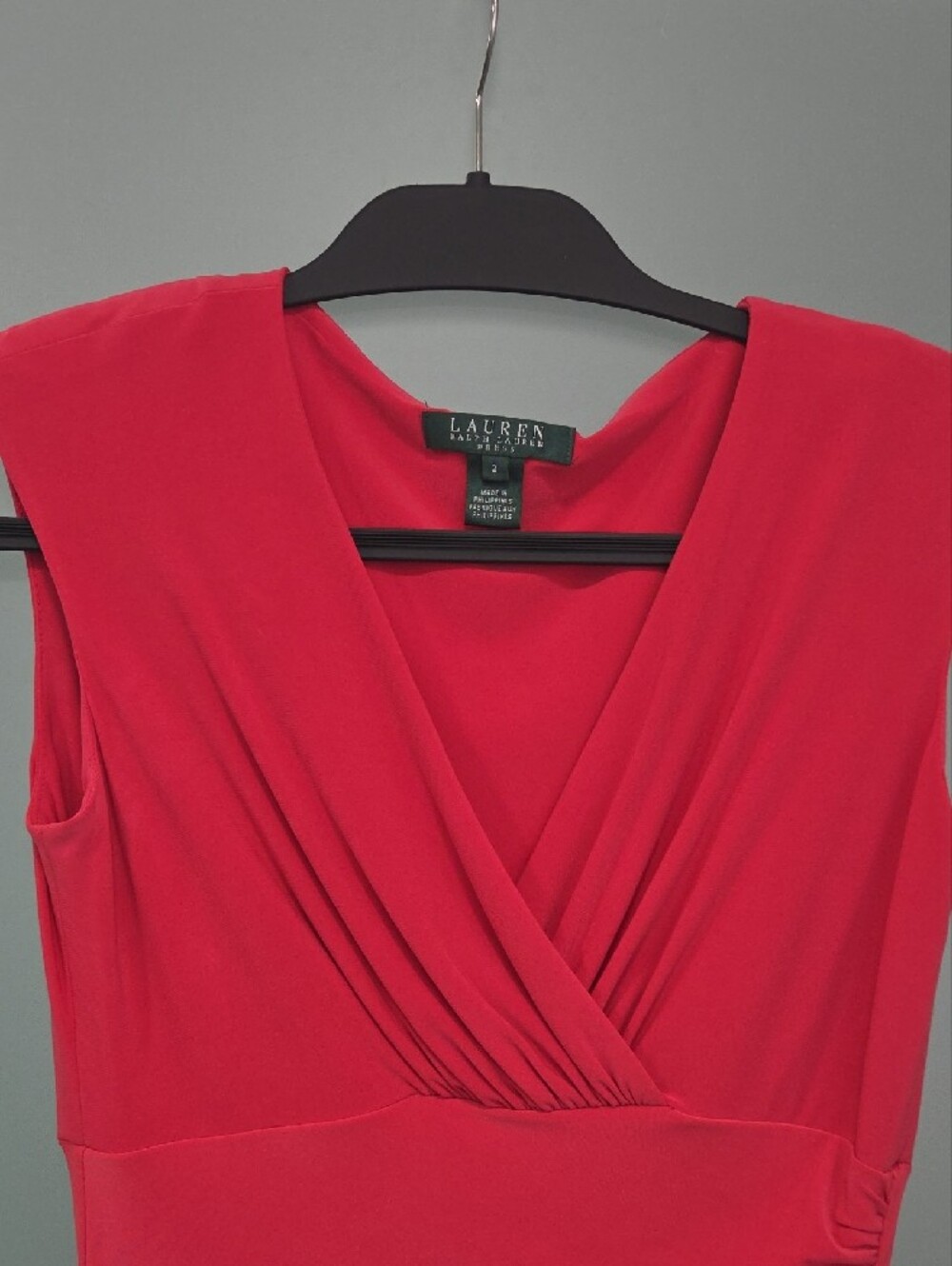 Lauren Ralph Lauren Coral Faux-Wrap Cap-Sleeve Sheath Dress - Picture 3 of 7